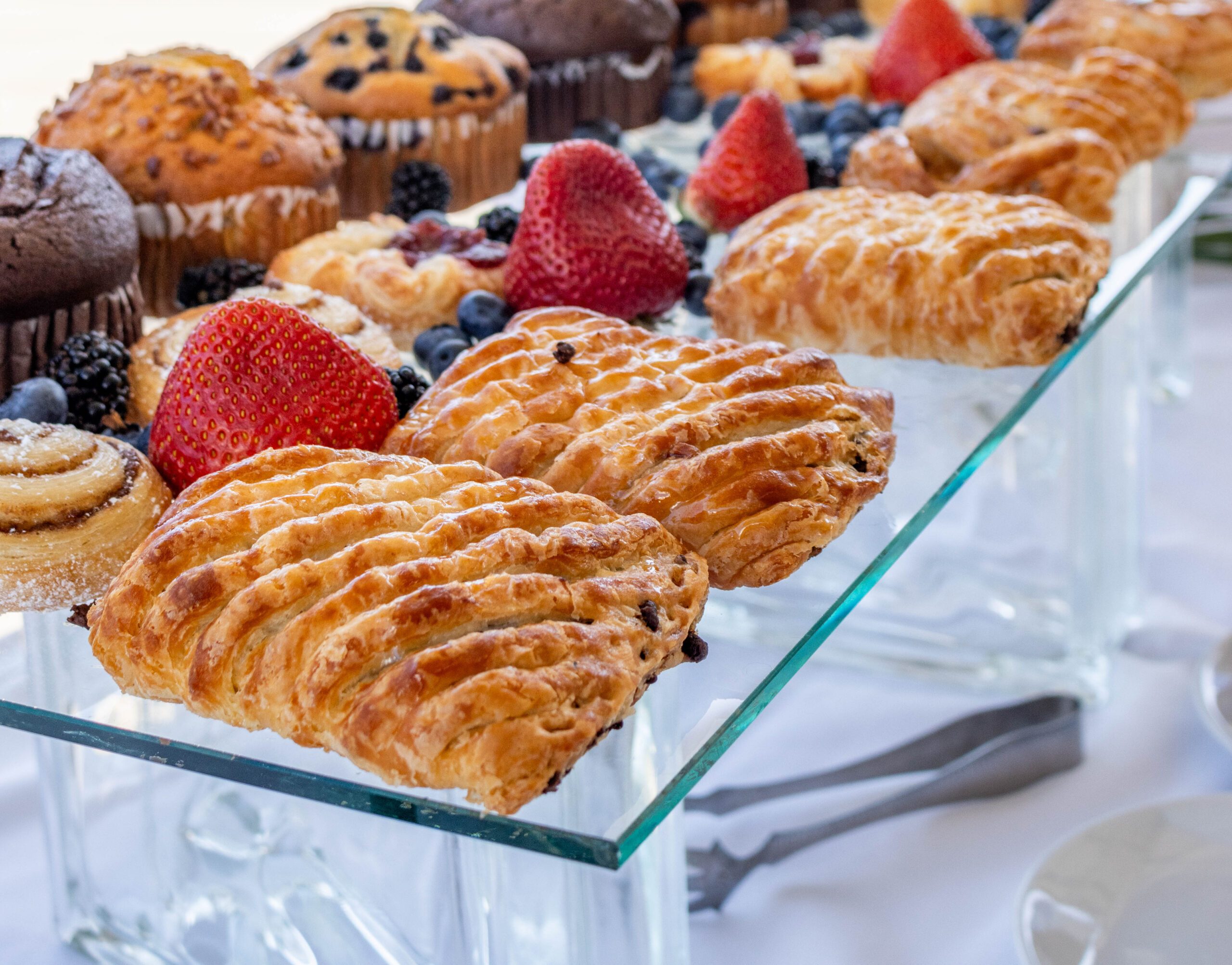 pastries, muffins and berries