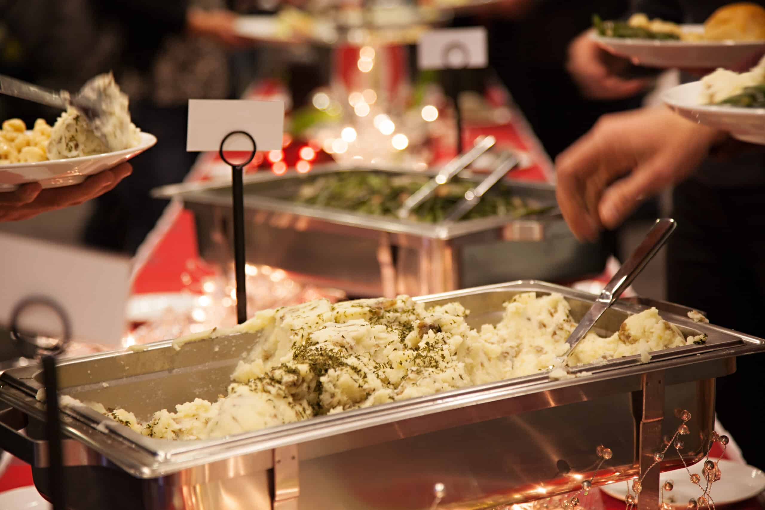 serving food during holiday party