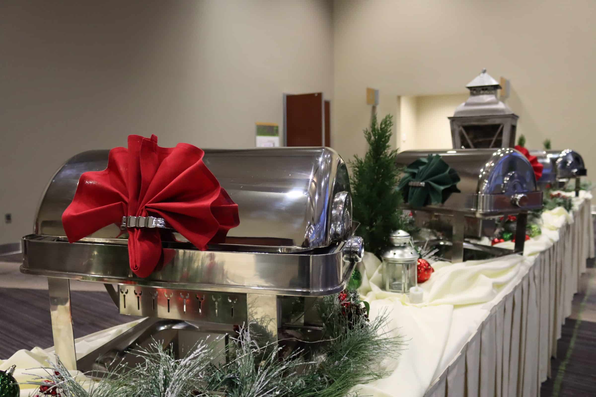 holiday buffet table in level 2 north prefunction area